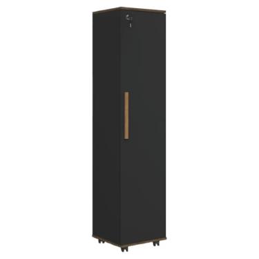 Imagem de Armário Multiuso Para Escritório Com Chave e Rodízios 1 Porta Lune (PRETO)