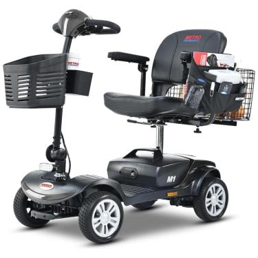 Imagem de Cadeira de Rodas Elétrica Metro Mobility 4 Rodas para Adultos, Capacidade de 136 kg, Scooter Dobrável para Idosos, Bateria de Longa Duração.