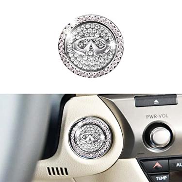 Imagem de Capa de botão de parada de partida do motor de carro para Infiniti G35 G37 Q50L QX50 Q50 QX56 Q60 QX60 QX70 Q70L QX80, capa autoadesiva de botão de partida de uma tecla, resistente a arranhões