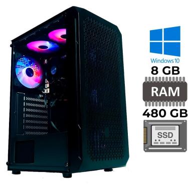Imagem de Computador Gamer Ryzen 5 5500, RAM 8GB DDR4, SSD 480GB, Gab MT-G220BK, GTX550Ti, Fonte 500W, 4 Cooler Fan, Windows 10