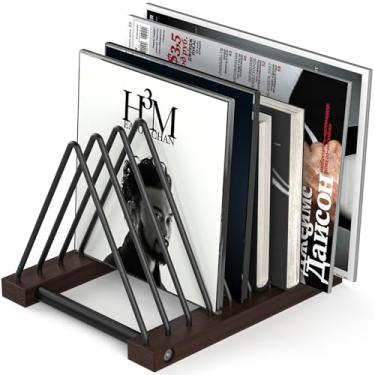 Imagem de Pashion Suporte de disco de vinil e prateleira de exibição, rack de armazenamento de mesa para coleções de álbuns, moldura de metal revestida de vinil, funcional e elegante para sala de estar
