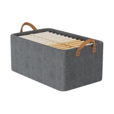 Imagem de Caixa Organizadora Dobrável Life Grande 47x28x20cm Cinza Escuro para Roupas Cobertores Brinquedos Armários Guarda-Roupas Closet Quarto Casa - Otimize Espaço com Estilo