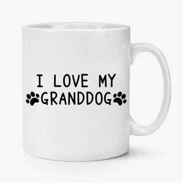 Imagem de Jkfolo I Love My Granddog - Caneca de café de cerâmica de 325 ml - Presente emocionante para avós que amam cães, engraçado para donos de animais de estimação (branca)