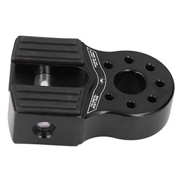 Imagem de Domary Montagem Plana de Manilha de Guincho, Construção Em Liga de Alumínio, Capacidade de Carga de 16.000 Lb, Proteção Lateral de Borracha, Universal para Captador UTV SUV (Preto)