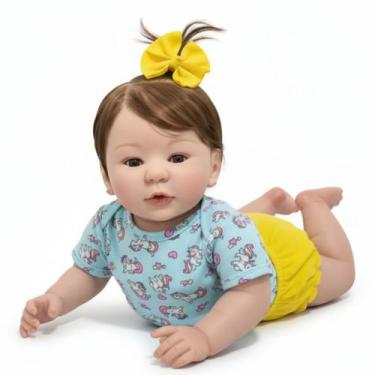 Imagem de Bebê Reborn Menina Linda Realista Corpo de Pano - Mundo Azul e Rosa