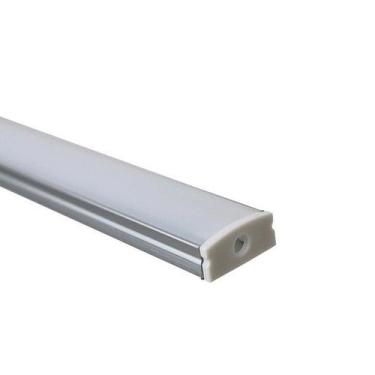 Imagem de Perfil Sobrepor Para Fita Led 2 Metros Alumínio Difusor Leitoso - Luz 