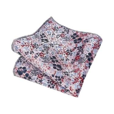 Imagem de Lenço Listrado Azul E Cinza Para Homens Acessório De Terno Formal De A