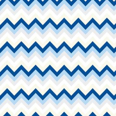 Imagem de Kit 9 Rolos Papel De Parede Adesivo Chevron Azul Branco 3,0M - Gh Pape