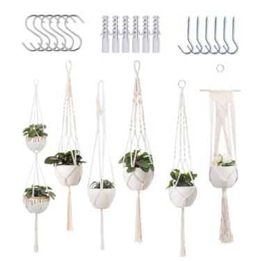 Imagem de Cabides para plantas ao ar livre | Suporte de flores para teto - Suporte decorativo para plantador de teto para suculentas, varanda, janela, apartamento, cozinha, quarto, pátio, sala de estar