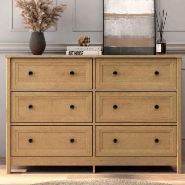 Imagem de Cômoda 6 Gavetas Ditália -217 Carvalho