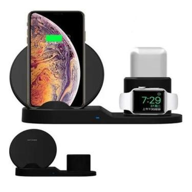 Imagem de Carregador Turbo 3 Em 1 Sem Fio Magnético Suporte Dock - Geral