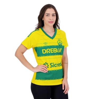 Imagem de Camisa Feminina Cuiabá Listrada Amarelo Umbro 2022-Feminino