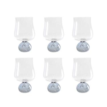 Imagem de Conjunto 6 Copos de Vidro Base Fumê 440ML 15cm GI0050 BTC