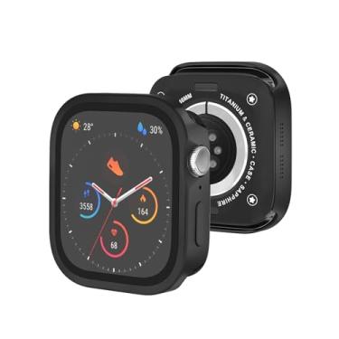 Imagem de SDOCEBF Capa de vidro temperado compatível com Apple Watch Series 10 de 46 mm, protetor de tela de alumínio 3 em 1 para Apple Watch, proteção geral, leve, resistente a arranhões