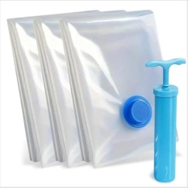 Imagem de Saco hermetico grande reutilizavel para guardar roupas, e volumoso, resistente