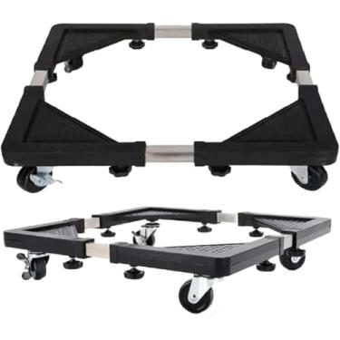 Imagem de Carrinho Suporte Para Geladeira Fogão Com Rodinhas Reforçado Ajustável Até 80Kg