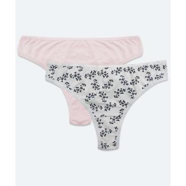 Imagem de Kit 2 Calcinhas Fio Dental Marisa-52257, Bege claro, Rosa claro, M