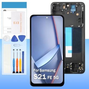 Imagem de Substituição de tela para Samsung Galaxy S21 FE 5G TFT SM-G990 SM-G990U SM-G990B SM-G990W 16.3 cm LCD Display Touch Digitizer Assembly - Moldura preta (não impressão digital)