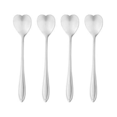 Imagem de Conjunto 4 Colheres Aço Inox P/Chá Heart - Bon Gourmet, Prata
