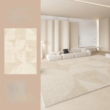 Imagem de Tapete de cabeceira macio estilo creme para sala de estar, área grande, decoração de quarto, carpete de pelúcia grosso, lavável, tapete de estudo (200x250 cm/F)