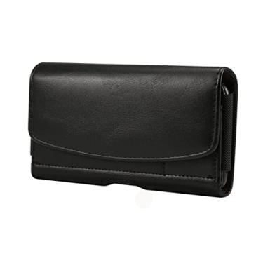 Imagem de Bolsa de cintura universal para celular 4,7 ~ 6,9 polegadas capa de telefone de couro coldre clipe de cinto capa de telefone (cor: preto, tamanho: 14 cm) (preto 5,7)