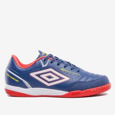 Imagem de Chuteira Futsal Umbro Neo-Comfort Unissex, Marinho, Vermelho, 41