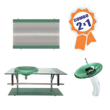 Imagem de Combo 2 em 1 - Gabinete 90cm Áustria + Torneira Ibiza - EKASA, Verde