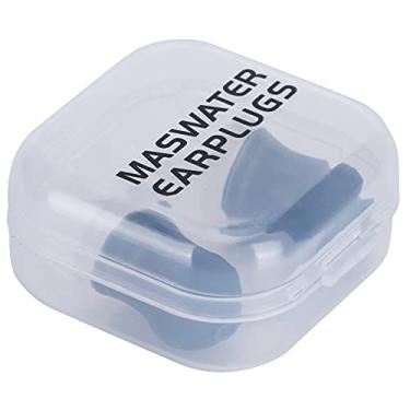 Imagem de AYNEFY Tampões para Os Ouvidos Silicone de Redução de Ruído à Prova d'água para Natação Voadora, Redução de Pressão Reutilizável, Azul, Grande, 2 Peças Com Caixa de Tampão de Ouvido (Caixa cinza grande +pp)