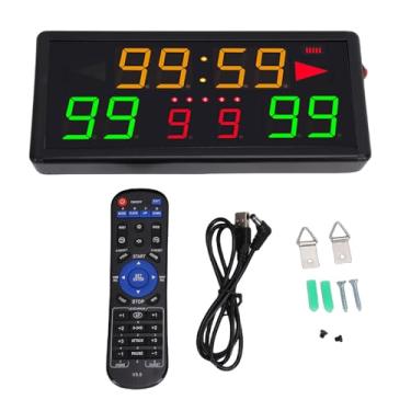 Imagem de Fafeicy Placar de Basquete Eletrônico Portátil de 10 Dígitos LED Temporizador de Exibição de Pontuação Esportiva Com Controle Remoto Bateria de 2000mAh para Jogos Esportivos Internos