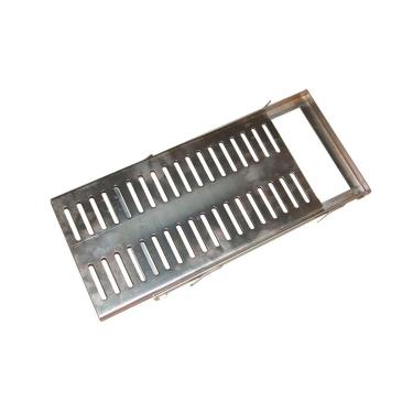 Imagem de Ralo Grelha e Castilho de Aço Galvanizado Chapa 2mm 20x50cm