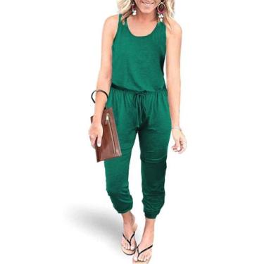 Imagem de Macacão Feminino PRETTYGARDEN Verde Sem Mangas Tamanho XL