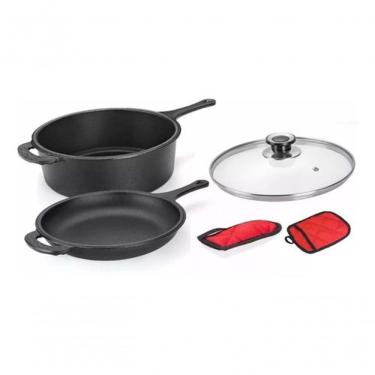 Imagem de Conjunto Caçarola E Frigideira Multiuso De Ferro Fundido