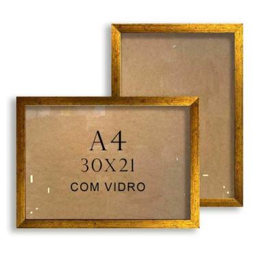 Imagem de Moldura A4 Certificado Com Vidro 30x21 Foto Luxo 3 Cores - decorary de