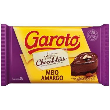 Imagem de Chocolate Meio Amargo Garoto Barra 2,1kg, Chocolate meio amargo