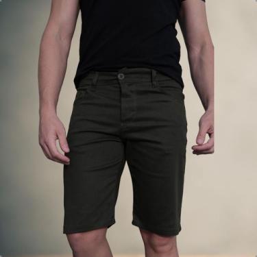Imagem de Bermuda Sarja Masculino Social Slim Com Elastano Premium - - Dixon Jea