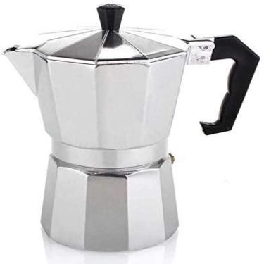 Imagem de Cafeteira Italiana para Café Expresso Moka Luxo Eleg em Alumínio Capacidade 3 Xícaras 1...