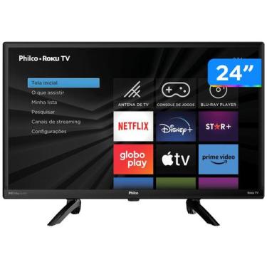 Imagem de Smart Tv 24 Philco Led Roku Tv Dolby Audio Netflix Preto Bivolt, 24"
