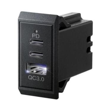 Imagem de Adaptador Carregador USB De 3 Portas Para Carro, Carga Rápida Para Cam
