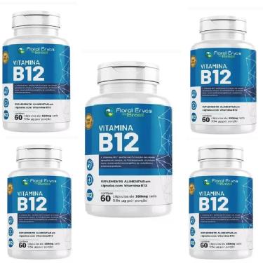 Imagem de Kit 5 Vitamina B12 Metilcobalamina 350mg 5x60 cps Floral Ervas-Unissex