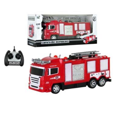 Imagem de Caminhão de Bombeiro Carrinho de Controle Remoto com Luz e Sirene - CK