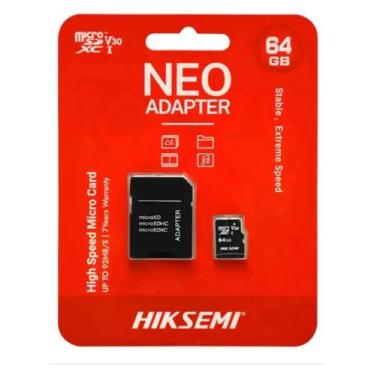 Imagem de Cartão MicroSD Hiksemi Neo 64GB 92MB/s Classe 10 V10 A1 com Adaptador 