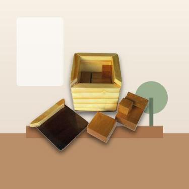 Imagem de Jogo Estojo Simples em Madeira Pinus - Shoppingnet
