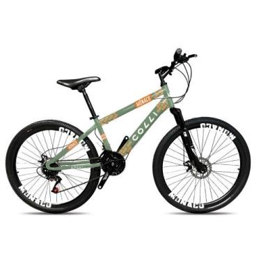Imagem de Bicicleta Aro 26 21 Marchas Mônaco Colli, Verde militar