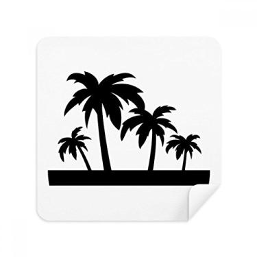 Imagem de Pano de limpeza de tela com contorno de coqueiro, planta preta, tecido de camurça, pacote com 2