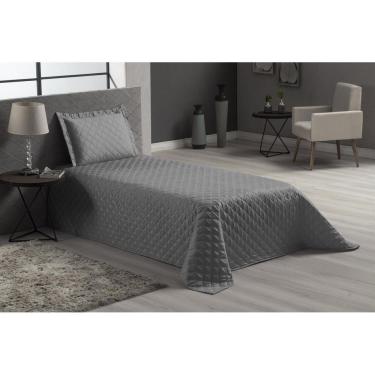 Imagem de Cobre Leito Cinza Com Lençol Matelado Para Cama Solteiro