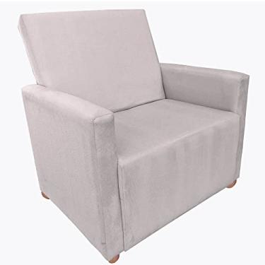 Imagem de Poltrona Cadeira De Descanso Tamanho Plus Larissa Bege Claro Plus Size C/Uma Almofada - Moveis Aguias