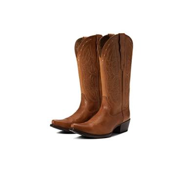 Imagem de ARIAT Bota feminina Heritage X Toe elástica panturrilha larga Western, Bronzeado
