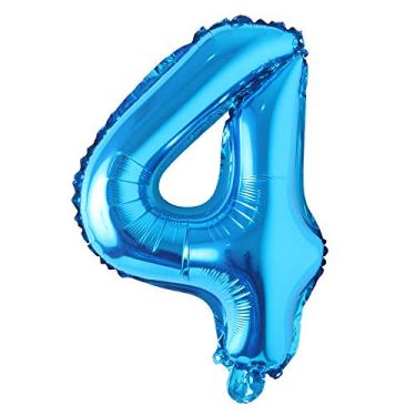 Imagem de Balões de festa de aniversário azul de 101,6 cm, decorações de casamento, alfabeto, letras de hélio, balões de hélio, suprimentos para chá de bebê (101,6 cm, azul puro 4)