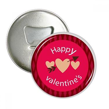 Imagem de Rosa Feliz Dia dos Namorados Coração Flecha Abridor de Garrafas Imã Emblema Multifuncional Emblema