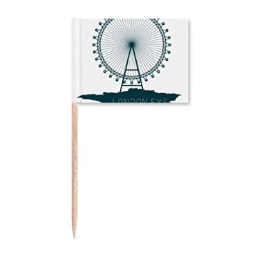 Imagem de Bandeira de palito de dente Britain UK London Eye United Kingdom Topper Decoração de festa